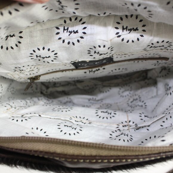 Myra Bags Teal Flowers Aztec Cowgirl Conceal Carry Leather Cross Body Bag - Picture 8 of 9